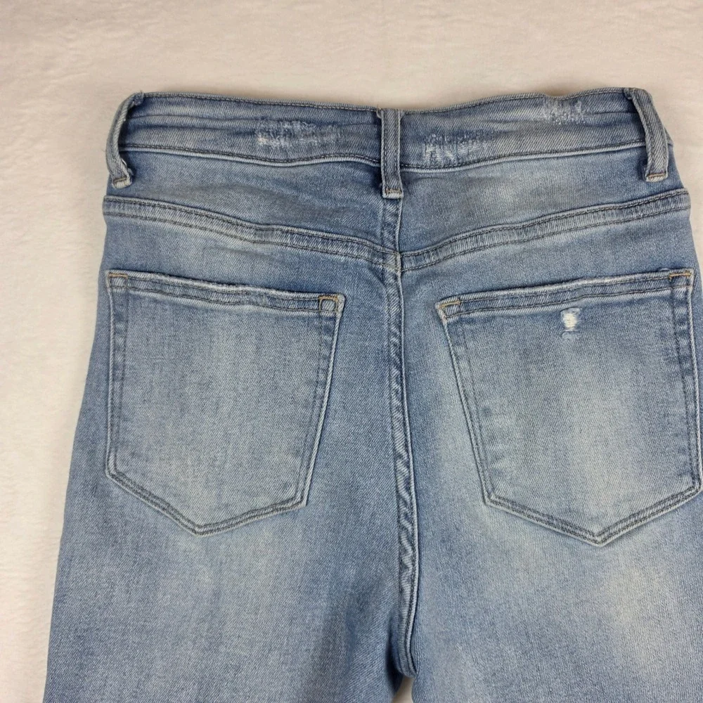 Altar'd State Vervet Distressed High Rise Straight Leg‎ Jeans Blue 25 V2218
